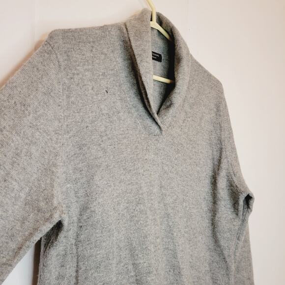 Valerie Stevens Grey 100% Cashmere Collared Long Sleeved Sweater Size XL - Picture 5 of 7